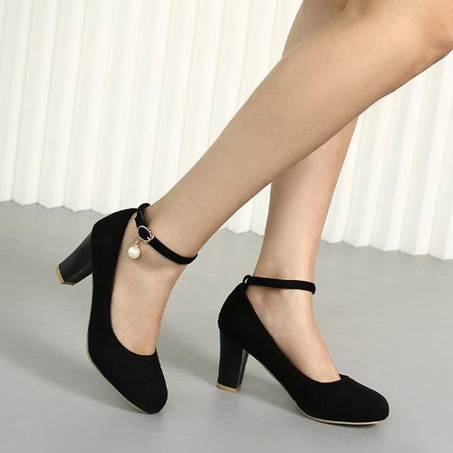 Women's Fashionable Suede Buckle Work Pumps 42975301S