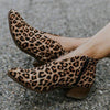 Women's Fashion Leopard Print Chunky Heel Ankle Boots 49688600C