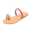 Women's Fashionable Toe Ring Rhinestone Slippers 79303217S