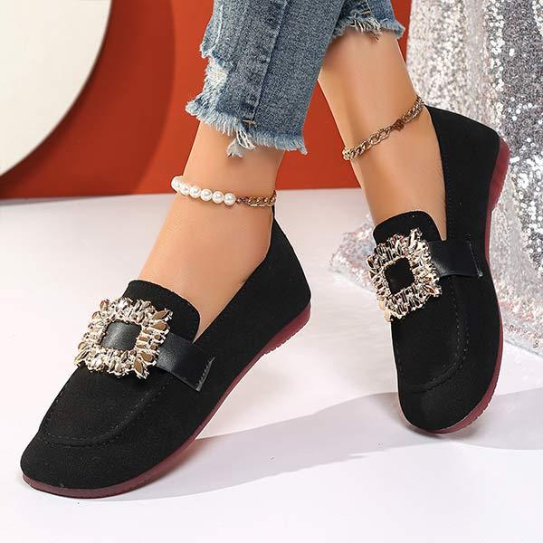 Women's Flat Slip-On Round Toe Rhinestone Shoes 68721422C