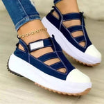 Women's Platform Cutout Velcro Low-Top Casual Shoes 35860165C