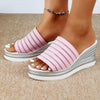 Women's Wedge Platform Knit Slide Sandals 49983389C