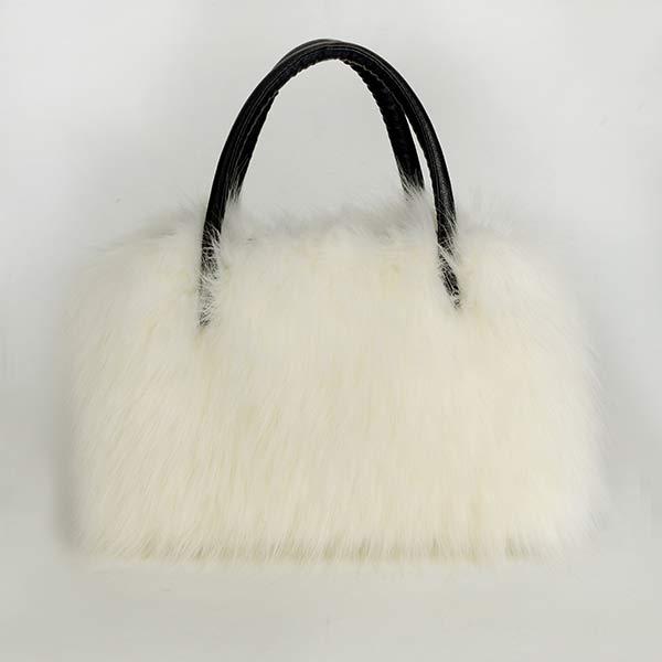 Faux Fur Raccoon Fur Large Capacity Tote Bag 88781659C