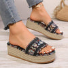 Women's Ethnic Style Hemp Rope Thick-Soled Slippers 46940719C