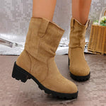 Women's Suede Chunky Heel Slouch Boots 37056993C