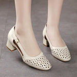 Women's Hollow Elegant Block Heel Sandals 93434964S