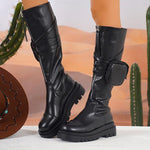 Women's Fashion Knee-High Boots with Side Bags 57105980S