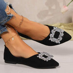 Women's Buckle Rhinestone Pointed Toe Pumps 60096403C