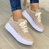 Women's Suede Thick-Soled Lace-Up Sneakers 99740847C