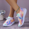 Women's Flat Lace-Up Running Shoes 3d Printed Slip-On Loafers 48743769C