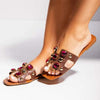 Women's Single-Strap Flat Gemstone Casual Slide Sandals 51436219C