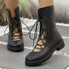 Women's Low Block Heel Lace-Up Fashion Boots 17264567C