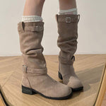 Women's Chunky Heel Slouchy Boots 05929680C