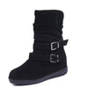 Women's Suede Belt Buckle Short Boots 45748686C