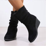 Women's Round Toe Pull-On Wedge Ankle Boots 40513969C