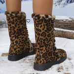 Women's Fashion Leopard Print Warm Snow Boots 24091690S