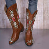 Women's Embroidered Pull-On Mid-Calf Riding Boots 31079677C