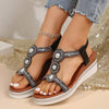 Women's Retro Rhinestone Wedge Sandals 97864578C