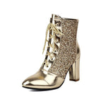 Women's Fashion Sequin-Patch High-Heel Ankle Boots 31166104C