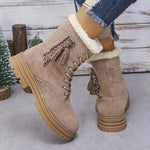 Women's Ethnic Style Tassel Decorated Snow Boots 95246389S