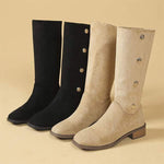 Women's Low Heel Block Heel Knee-High Boots 08404041C