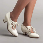 Women's Hollow-Out High Heel Lace-Up Casual Shoes 21104793C