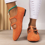 Women's Vintage Suede Flat Shoes 91050788C