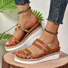 Women's Color-Blocked Peep Toe Platform Wedge Sandals 16939820C