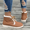 Women's Casual Plush Thick Sole Lace Up Snow Boots 19223714S