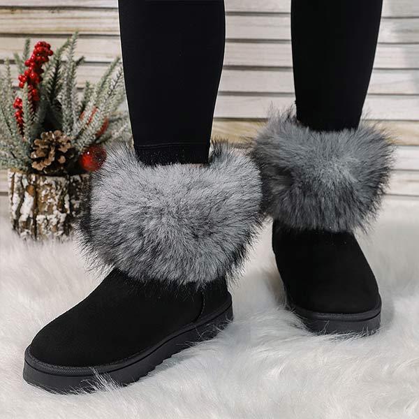 Women's Fur-Lined Short Snow Boots 45671725C