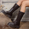 Women's Casual Lace-Up Thick Sole Long Boots 08579250S