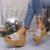 Women's Rhinestone Lace Thick Sole Sandals 46674482C