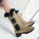 Women's Casual Plush Buckle Platform Snow Boots 96015829S