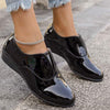 Women's Round Toe Shiny Leather Wedge Shoes 94472029C