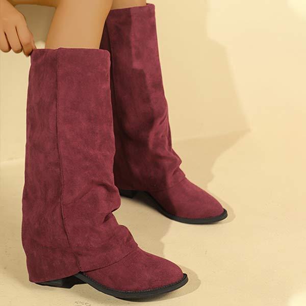 Women's Melard Long Boots with Chunky Heel and Pants Leg Design 07779024C