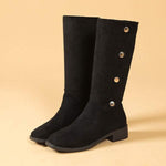 Women's Low Heel Block Heel Knee-High Boots 08404041C