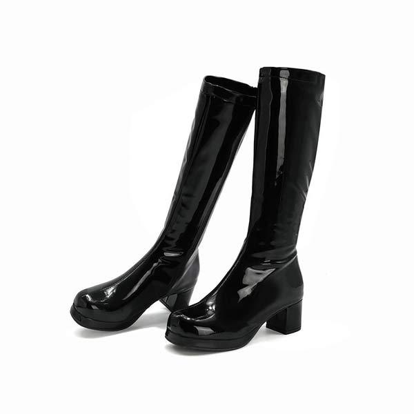 Women's Patent Leather High Boots with Side Zipper – Pole Dance Boots 89435390C