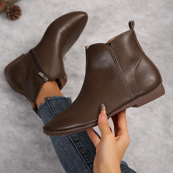 Women's Casual Flat Pointed Toe Ankle Boots 54719066S