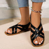 Women's Simple Cross Strap Flat Sandals 44489282S