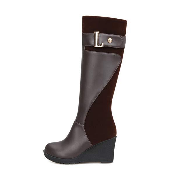 Women's Wedge Heel Knee-High Boots 15122715C