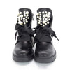 Women's Pearl Embellished Lace-Up Martin Boots 57487161C