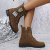 Women's Casual Badge Icon Suede Martin Boots 62422924S