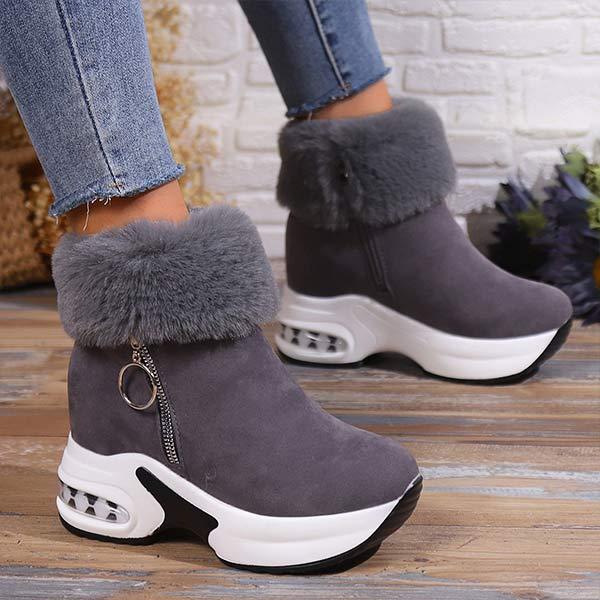 Women's Thick-Soled Fleece-Lined Snow Boots with Chunky Platform Sole 85848868C