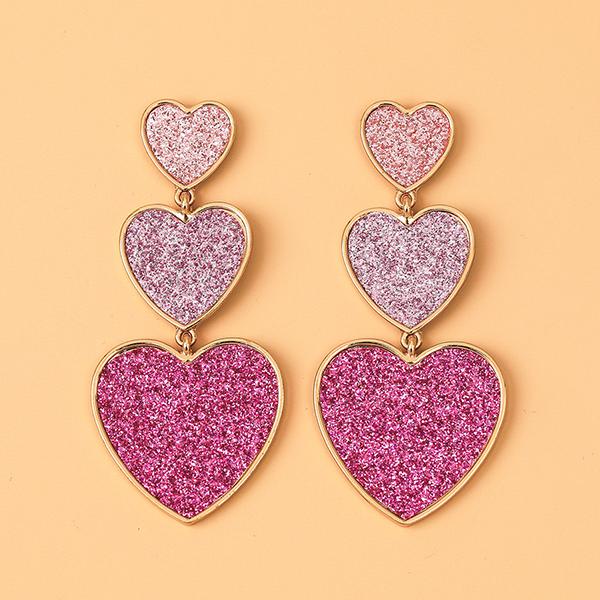 Simple Heart Pendant Vintage Earrings 34398964C