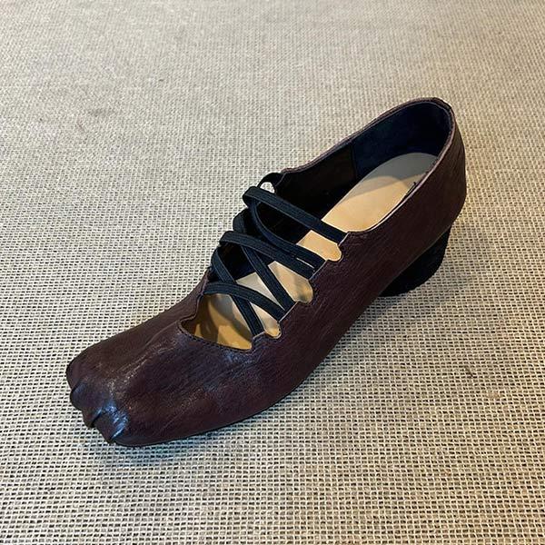 Women's Vintage Cross-Strap Flat Shoes 68443975C