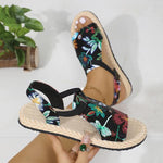 Women's Flower Soft-Soled Ethnic Style Flat Sandals 96814569S