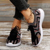 Women's Round Toe Lace-Up Flyknit Running Sneakers 61874968S