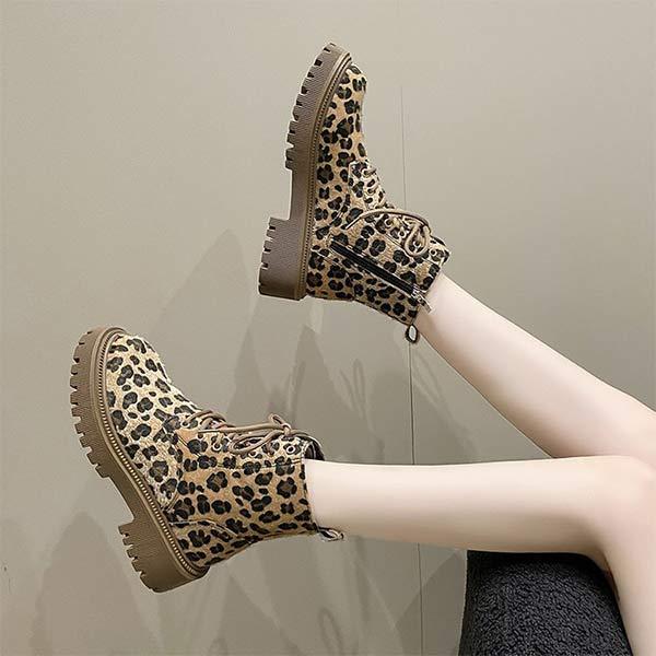 Women's Leopard Print Martin Boots 08889983C