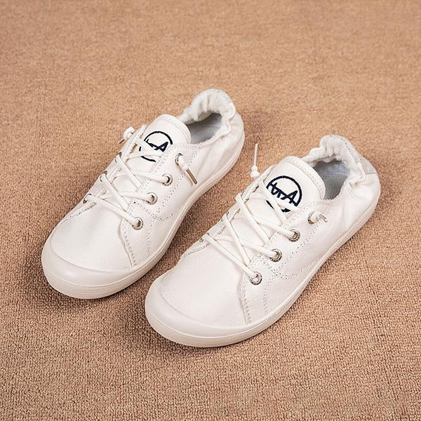 Women's Lace-Up Sports Casual Flat Canvas Shoes 63290998S