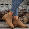 Women's Chunky Heel Elastic Ankle Boots 03172041C